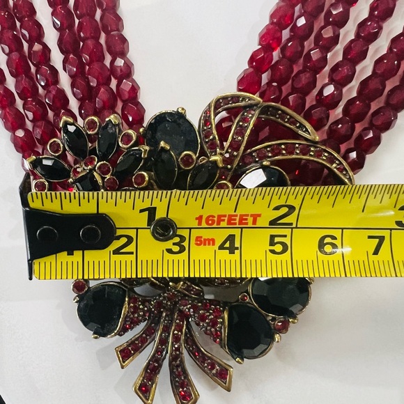 Heidi Daus VERY Vintage RARE Choker Necklace with red Swarovski Crystals - Picture 8 of 16